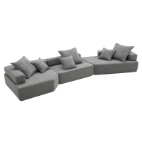 Oversized Modular Sectional Sofa with 3-Piece Free Combination, Convertible Sleeper Couch for Living Room, 156" L x 47.5" W x 24.5" H, Gray(m-2)