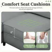 112" x 87" 7-Seater Modular Sofa with Ottoman and 3 Pillows, L-Shaped Fabric Couch Set, Modern Living Room Furniture, Gray(m-7)