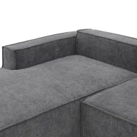 Minimalist Modular Sectional Sofa, Wrinkle-Resistant Chenille, L-Shaped Sleeper, No Assembly Required, 111.5" L x 72" W x 32" H, Gray(m-9)