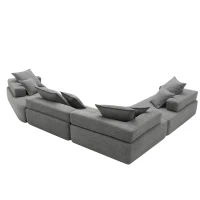 156" Oversized Modular U-Shaped Sectional Sofa with 4 Pieces Free Combination, Convertible Sleeper Couch for Living Room, Gray(m-13)