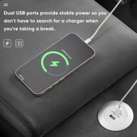 123" Modern U-Shaped 6-Seat Upholstered Sleeper Sofa Set with Console, Cupholders, USB Ports, and Chaise, 123″ L x 55″ W x 33″ H, Gray(m-9)