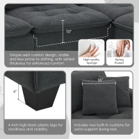 100" Modern L-Shaped Convertible Sectional Sofa with Free Pillows, 4-Seat Sofa for Living Room, 100″ L x 59″ W x 34″ H, Dark Gray(m-6)