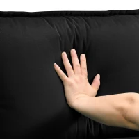 Modern U-Shaped 6-Seat Sectional Sofa with Chaise Lounge, Upholstered Sleeper Couch with Waist Pillows, 110″ L x 55″ W x 33″ H, Black(m-11)