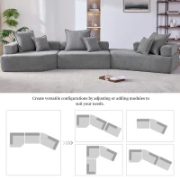 Oversized Modular Sectional Sofa with 3-Piece Free Combination, Convertible Sleeper Couch for Living Room, 156" L x 47.5" W x 24.5" H, Gray(m-8)