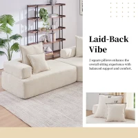 Oversized Modular L Shaped Sectional Sofa with 3-Piece Free Combination, Convertible Couch for Living Room, 103.5" L x 95.5" W x 24.5" H, Beige(m-7)