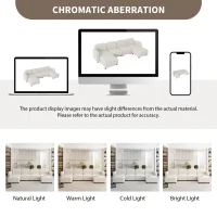 116" x 58" Velvet Modular Sectional 6-Seat Sleeper Sofa with Ottoman, U-Shaped Convertible Indoor Furniture for Living Room, Beige(m-5)