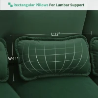 Modern U-Shaped 6-Seat Sectional Sofa with Chaise Lounge, Upholstered Sleeper Couch with Waist Pillows, 110″ L x 55″ W x 33″ H, Green(m-7)