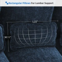 Modern U-Shaped 6-Seat Sectional Sofa with Chaise Lounge, Upholstered Sleeper Couch with Waist Pillows, 110″ L x 55″ W x 33″ H, Blue(m-7)