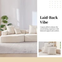 Oversized Modular Sectional Sofa with 3-Piece Free Combination, Convertible Sleeper Couch for Living Room, 156" L x 47.5" W x 24.5" H, Beige(m-7)