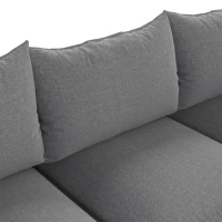120" x 93" Modern U-Shape Modular Sofa with Storage Ottoman and 2 Pillows, 7-Seat Freely Combinable Furniture for Living Room, Gray(m-11)