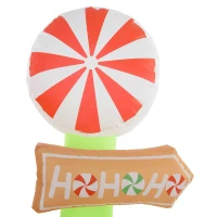Outsunny 6' Christmas Inflatable Gingerbread Man and Signpost w/ LED Lights, Blow-Up Outdoor Display for Party(m-9)