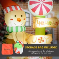 Outsunny 6' Christmas Inflatable Gingerbread Man and Signpost w/ LED Lights, Blow-Up Outdoor Display for Party(m-8)
