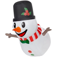 Outsunny 3.4' Inflatable Hanging Snowman w/ LED Lights, Blow-Up Outdoor Christmas Display for Party