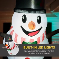 Outsunny 3.4' Inflatable Hanging Snowman w/ LED Lights, Blow-Up Outdoor Christmas Display for Party(m-4)