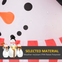 Outsunny 6.1' Inflatable Three Snowmen with Sign Each, Blow-Up Outdoor Christmas Display w/ LED Lights for Party(m-5)