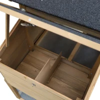 PawHut 69" Wooden Chicken Coop, Poultry Cage Hen House with Connecting Ramp, Removable Tray, Ventilated Window and Nesting Box, Natural(m-9)