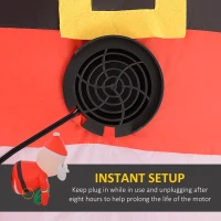 Outsunny 3.4' Inflatable Santa Claus Holding Wreath w/ LED Lights, Blow-Up Outdoor Hanging Display for Garden Party(m-6)