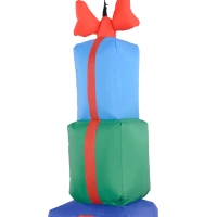 Outsunny 4.6' Inflatable Santa Hanging Under Three Gift Boxes w/ LED Lights, Blow-Up Outdoor Hanging Display for Party(m-9)