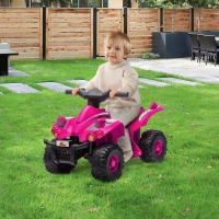 Qaba 6V Kids ATV Quad w/ Music, Forward, for 2-6 Years, Pink(m-8)
