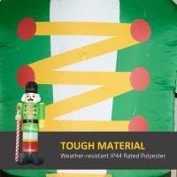 Outsunny 11.8' Inflatable Green Walnut Soldier w/ White LED Lights, Blow-Up Outdoor Display for Party(m-5)