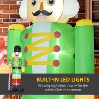 Outsunny 11.8' Inflatable Green Walnut Soldier w/ White LED Lights, Blow-Up Outdoor Display for Party(m-4)