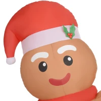 Outsunny 8FT Giant Inflatable Gingerbread Man, Christmas Blow Up Decorations with LED Lights for Indoor, Outdoor, Yard(m-8)