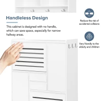 Vinsetto Multi-Functional Shoe Cabinet with Wall Cabinet, Space-Saving Design, 2 Flip Drawers, Versatile Side Cabinet for Hallway, White(m-7)