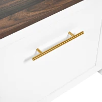 Vinsetto Versatile 4-in-1 Hall Tree with 6 Hooks, Wood Grain Bench, Multiple Storage, and 2 Drawers, 47" L x 15.5" W x 76.5" H, White(m-10)