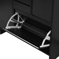 Vinsetto Multi-Functional Shoe Cabinet with Wall Cabinet, Space-Saving Design, 2 Flip Drawers, Versatile Side Cabinet for Hallway, Black(m-11)