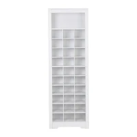 Vinsetto Contemporary Shoe Cabinet with 30 Cubby Compartments, Free Standing Tall Storage Cabinet for Hallway or Bedroom, White(m-12)