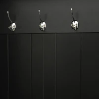 Hall Tree with Flip-Up Bench, Adjustable Shelves, and Hanging Hooks for Entryways,36" L x 15.5" W x 70.5" H, Black(m-11)