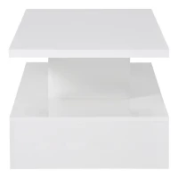 Vinsetto Modern Industrial Design Coffee Table with LED Lighting, 16 Colors with Remote Control, Easy Assembly, 47" L x 23.5" W x 18" H, White(m-11)