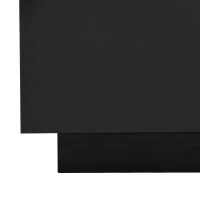 Square High Glossy Coffee Table with 16-Color LED Strip Lights, 0.2'' Glass Top, Modern Center Table for Living Room, 27.5" L x 27.5" W x 14" H, Black(m-10)