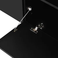 Vinsetto Modern 16-Color LED TV Stand Fits Up to 70" TV, High Gloss Entertainment Center with DVD Shelf, 73" L x 15.5" W x 19.5" H, Black(m-11)