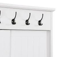Vinsetto Multifunctional Hall Tree with Storage Bench, Hallway Shoe Cabinet with Shelves, Mudroom Coat Storage with Hanging Hooks for Entryways, White(m-10)
