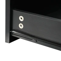 Multi-functional Square Coffee Table with 360° Rotating Top, 2 Drawers, High Gloss 2-Tier Design, 24" L x 24" W x 15" H, Black+Dark Walnut(m-11)