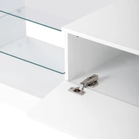 Vinsetto 71" TV Stand for 75" TV with Media Storage Cabinets, 16-Color RGB LED Lights, Modern High Gloss Entertainment Center, White(m-10)
