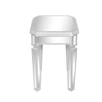 Modern Glass Mirrored End Side Table, Versatile Design with Adjustable Legs, Sleek Corner Table for Living Room or Bedroom, Silve(m-12)
