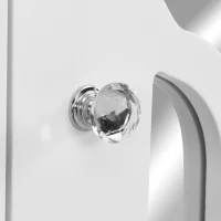 Vinsetto Side Cabinet with Adjustable Shelves, 4-Door Mirror Hollow-Carved TV Stand for TVs Up to 70", Multi-functional Console Table with Storage, White(m-9)