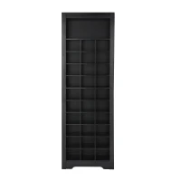 Contemporary Shoe Cabinet with Multiple Storage Capacity, Free Standing Tall Cabinet for Hallway or Bedroom, 24.5" L x 13" W x 74" H, Black(m-12)