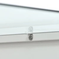 Glass-Top Coffee Table with Open Shelves and Cabinets, Geometric Style, 2-Tier Center Table for Living Room, 45" L x 22" W x 15" H, White(m-11)