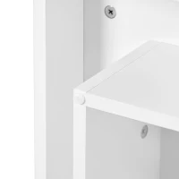 Vinsetto High Gloss Minimalist Coffee Table with LED Lights, 2-Tier Square Center Table for Living Room, 31.5" L x 31.5" W x 14" H, White(m-11)