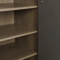 2-in-1 Shoe Storage Bench & Cabinet, Multi-functional Shoe Rack with Padded Seat and Adjustable Shelves, 55.5" L x 14" W x 43.5" H, Dark Gray(m-9)