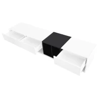 Vinsetto Functional TV Stand with Open and Hidden Storage, Sleek and Stylish TV Stand, Two-Tone Media Console for TVs Up to 80", White(m-12)