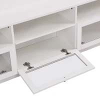 Vinsetto Sleek & Modern TV Stand with Acrylic Board Door, Media Console for TVs Up to 65", Ample Storage Space, 63" L x 12" W x 21.5" H, White(m-9)