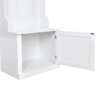 Vinsetto Minimalist Slim Hall Tree with Cabinet & 6 Hanging Hooks, Multi-functional Storage, 24" L x 16" W x 79" H, White(m-11)