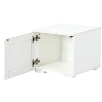 Vinsetto Modern TV Stand Fits TVs Up to 90" with Push to Open Doors, LED Lights, Rattan Style Entertainment Center, 82.5" L x 15.5" W x 14" H, White(m-11)