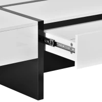 Vinsetto Contemporary Rectangle Coffee Table with Large Drawer, Modern High Gloss Surface, 45" L x 25.5" W x 13.5" H, White(m-10)