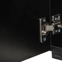 Vinsetto 82.5" Minimalist TV Stand for 90+" TV with Color Changing LED Lights, High Gloss Finish, Modern Entertainment Center, Black(m-9)