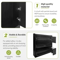Vinsetto Versatile Shoe Cabinet with 3 Flip Drawers, Pull-Down Seat, Adjustable Shelves, and Maximum Storage, 47" L x 9.5" W x 47.5" H, Black(m-8)
